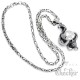 Edelstahl Ketten Anhänger detailliert silber Totenkopf Schlange & Vogel + Kette