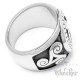 Edelstahl-Ring mit keltischer Triskele nordisch germanisch Dreier-Spirale silber massiv