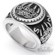 Wikingerring mit Bärentatze nordischer Berserker Ring Edelstahl silber hochwertig