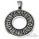 Edelstahl Anhänger Schutz Runen Futhark Wikinger Amulett Herren Schmuck Halskette