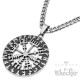 Vegvisir Wikinger-Kompass Anhänger aus Edelstahl Schutz Runen Herren Schmuck Halskette
