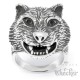 Raubkatzen Ring aus Edelstahl Panther Leopard Jaguar silber Bikerring Damen Herren