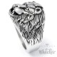 Ring mit Löwe aus Edelstahl silber hochwertig Löwenkopf Bikerring Herrenring Lion