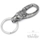 Edelstahl Wolf Karabinerhaken mit Schlüsselring Schlüsselanhänger silber Bikerschmuck