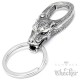 Edelstahl Wolf Karabinerhaken mit Schlüsselring Schlüsselanhänger silber Bikerschmuck