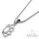 Mini Schlagring Anhänger aus Edelstahl mit Halskette hochwertig silber Männerschmuck
