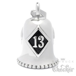 Onepercenter Biker-Bell aus Edelstahl silber gold poliert Einprozenter Glücksglocke