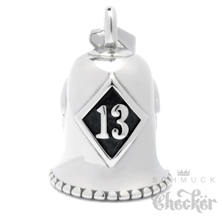 Onepercenter Biker-Bell aus Edelstahl silber gold poliert Einprozenter Glücksglocke