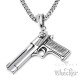 Edelstahl Anhänger Pistole Magnum Desert Eagle + 60cm Panzerkette