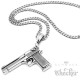 Edelstahl Anhänger Pistole Magnum Desert Eagle + 60cm Panzerkette