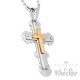 Edelstahl Damen Herren Anhänger hochwertiges modernes Kreuz silber gold + Kette
