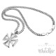 Massiv Edelstahl Herren Anhänger Eisernes Kreuz Iron Cross silber + 60cm Kette