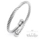 Edelstahl Armreif Damen Herren silber Stahlseil flexibel Geschenk