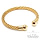 Flexibler Stahlseil Armreif aus Edelstahl gold Damen Herren Geschenk