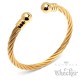 Flexibler Stahlseil Armreif aus Edelstahl gold Damen Herren Geschenk