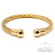 Flexibler Stahlseil Armreif aus Edelstahl gold Damen Herren Geschenk