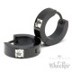 Schwarze Klapp-Creolen mit Zirkonia Ohrringe aus Edelstahl schmal poliert 13mm Ø