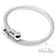 Edelstahl Armreif Damen Herren silber Stahlseil flexibel Geschenk