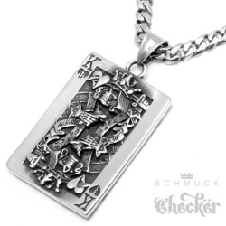 All Hustle, No Love - Herz König Anhänger aus Edelstahl + Halskette Männer Schmuck