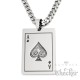 Pik Ass Anhänger aus Edelstahl mit Halskette Poker Spielkarte Glücksbringer Ace