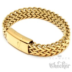 Goldenes Fuchsschwanz Herrenarmband aus Edelstahl mit hochwertigem Magnetverschluss