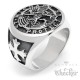 Erzengel St. Michael Ring aus Edelstahl Christlicher Bikerschmuck Kreuz Engel