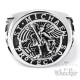 Erzengel St. Michael Ring aus Edelstahl Christlicher Bikerschmuck Kreuz Engel