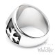 Erzengel St. Michael Ring aus Edelstahl Christlicher Bikerschmuck Kreuz Engel