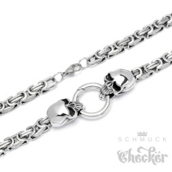 Hochwertige Edelstahl Kette Königskette Männer Halskette silber 60cm Biker Hiphop