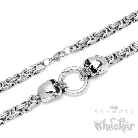 Hochwertige Edelstahl Kette Königskette Männer Halskette silber 60cm Biker Hiphop