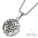 Kleines keltisches Medaillon mit verzierter Triqueta Edelstahl silber Halskette