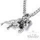 Massiver Widder aus Edelstahl mit Panzerkette Halskette Sternzeichen Anhänger silber
