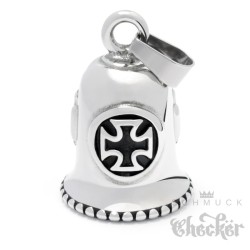 Bikerbell mit 3 Eisernen Kreuzen Glücksglocke aus Edelstahl silber Iron Cross