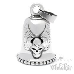 Bikerbell mit 3 Eisernen Kreuzen Glücksglocke aus Edelstahl silber Iron Cross