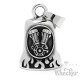 V2 Motorblock Biker-Bell aus Edelstahl Motorrad Glücksglocke Engine Motor silber