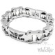 XL Motorradketten-Armband mit 100% BIKER Schild aus massivem Edelstahl Bikerschmuck