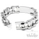 XL Motorradketten-Armband mit 100% BIKER Schild aus massivem Edelstahl Bikerschmuck