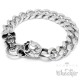 Totenkopf Panzerarmband mit Ringverschluss 316L Edelstahl silber Skull Bikerarmband
