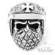 Bikerring maskierter Totenkopf mit Helm & Eisernes Kreuz Outlaw Ring aus Edelstahl