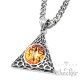 Evil Eye Anhänger aus Edelstahl Saurons Feuer Auge in Dreieck der Macht + Kette