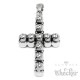 Totenkopf Kreuz aus massivem Edelstahl silber Skull Cross Anhänger mit Halskette