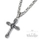 Verzierter Kreuzanhänger aus Edelstahl silber schwarz Königskette Biker Herren