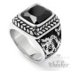 Herrenring mit Onyx Stein & Drache silber schwarz Edelstahl Bikerring Geschenk