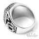 Herrenring mit Onyx Stein & Drache silber schwarz Edelstahl Bikerring Geschenk