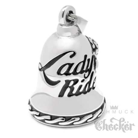 Lady Rider Bikerbell mit Rose aus Edelstahl Motorrad Glücksglocke Guardian Bell