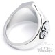 Lucky 7 Ring aus Edelstahl mit Totenköpfen silber Bikerring Glückszahl Seven Skull