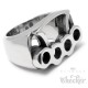 Massiver Schlagring Herren Ring aus Edelstahl silber hochwertig Outlaw Gangster