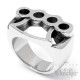 Massiver Schlagring Herren Ring aus Edelstahl silber hochwertig Outlaw Gangster