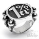 XL Onepercenter Bikerring mit Krallen aus Edelstahl 1%er Ring Klauen Outlaw Rocker