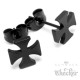 Schwarze Ohrstecker mit Eisernem Kreuz aus Edelstahl Biker Ohrringe Iron Cross
